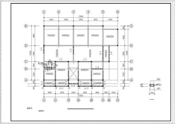 7层住宅楼结构cad设计施工图纸(底层为车库)_图1