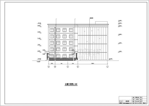 某框架结构五层局部六层大学CAD教学楼5100平米左右-图一