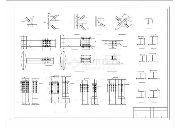 某宾馆5层钢框架CAD全套设计(5800平，含计算书、建筑图、结构图)-图一