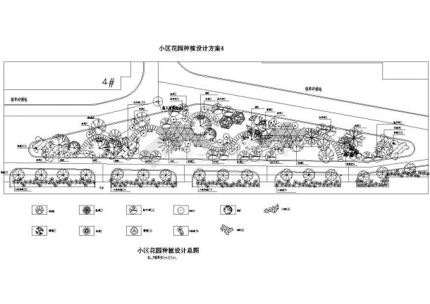 某小区部分绿化种植设计规划cad祥图-图一