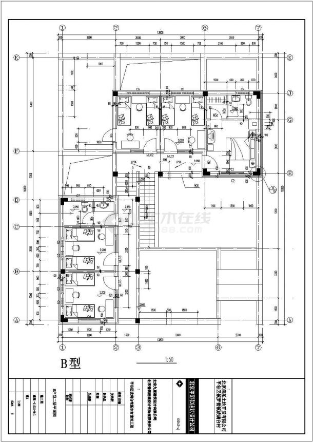武汉市泉西村258平米2层砖混结构单体别墅建筑设计CAD图纸-图二