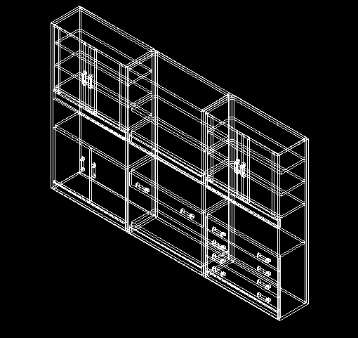 典型33款三维书柜设计CAD施工图图库_图1