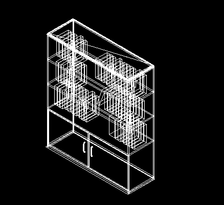典型33款三维书柜设计CAD施工图图库-图二