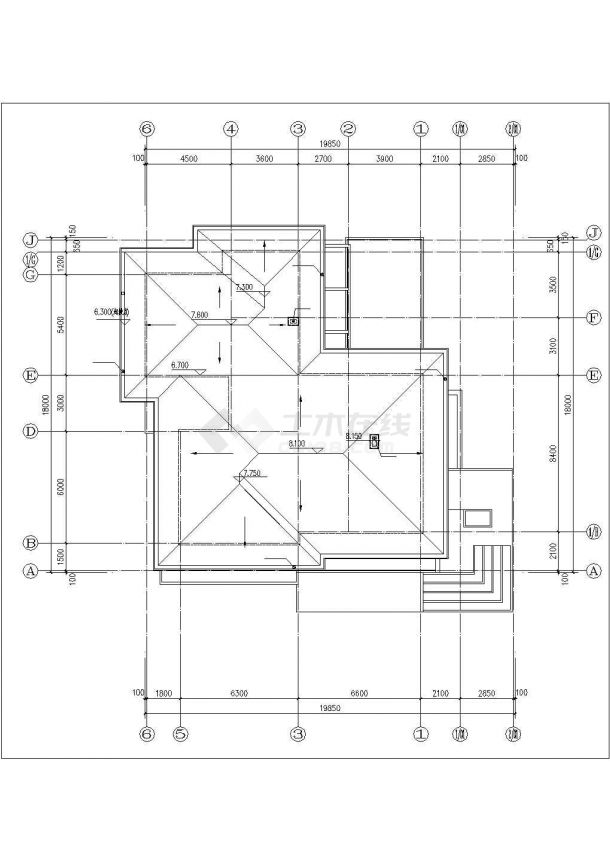 衢州市某村镇563平2层砖混结构单体别墅平面设计CAD图纸（含地下室）-图一