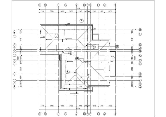 扬州市顺家村某508平米2层单体乡村别墅建筑设计CAD图纸（含地下室）_图1