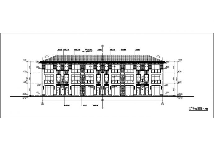 郑州某小区1410平米三层砖混结构组合式民居别墅楼建筑设计CAD图纸_图1