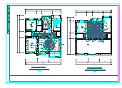 经典两层室内家装设计平面cad施工图纸