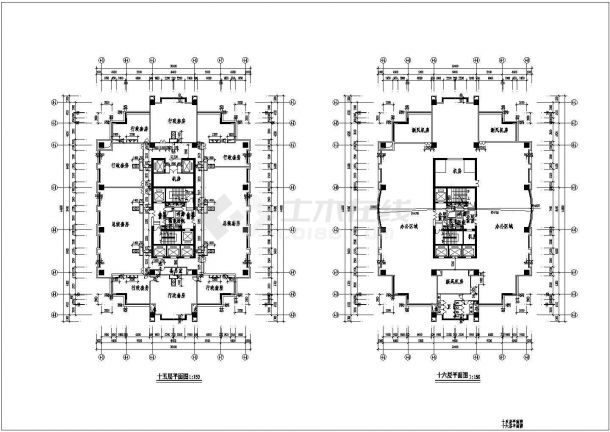某酒店建筑全套CAD平面布置参考图-图二