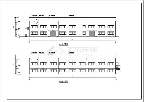 某2层框架车间全套cad设计施工图纸-图一