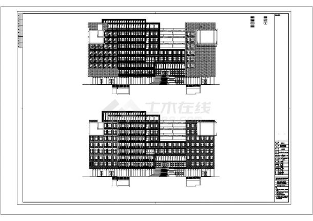 重庆大学5.6万平米8层框架机构信息教育大楼全套建筑设计CAD图纸-图一
