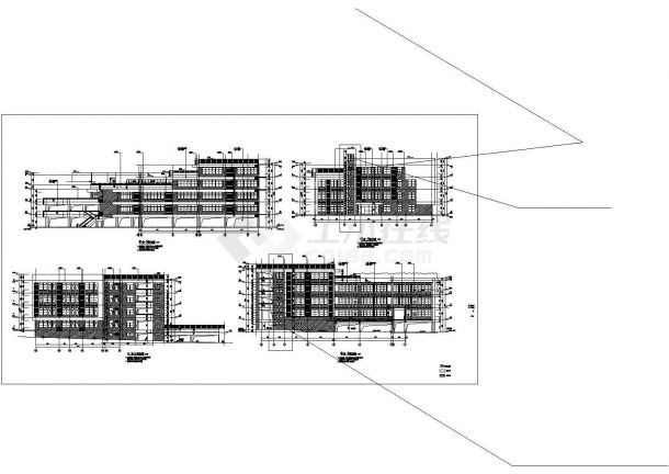某教学综合楼建筑全套方案设计施工CAD图纸-图二