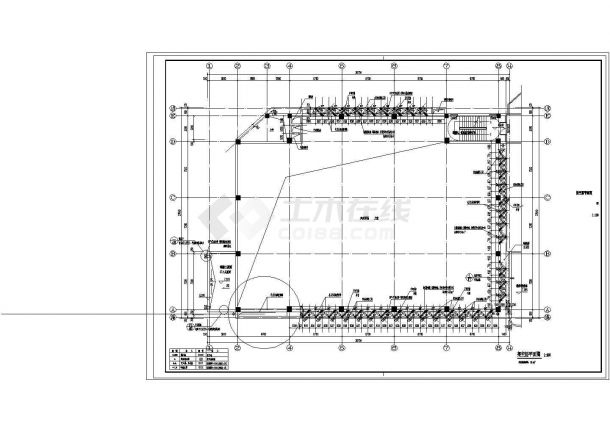 北京某中学1900平米2层框架结构风雨球场建筑设计CAD图纸（含架空层）-图二