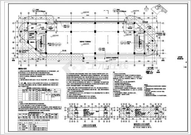 银川市某实验中学1740平米5层框架结构学生宿舍楼建筑设计CAD图纸-图二