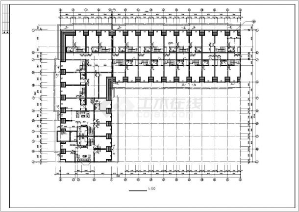 厂房设计_某厂房多层宿舍建筑CAD设计施工图-图二