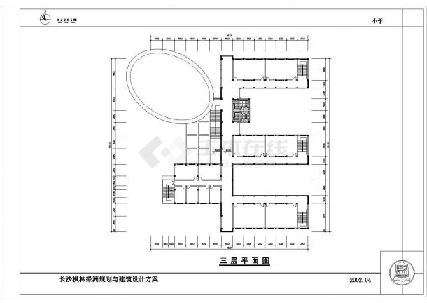 某县新建小学建筑方案设计施工CAD图纸-图二