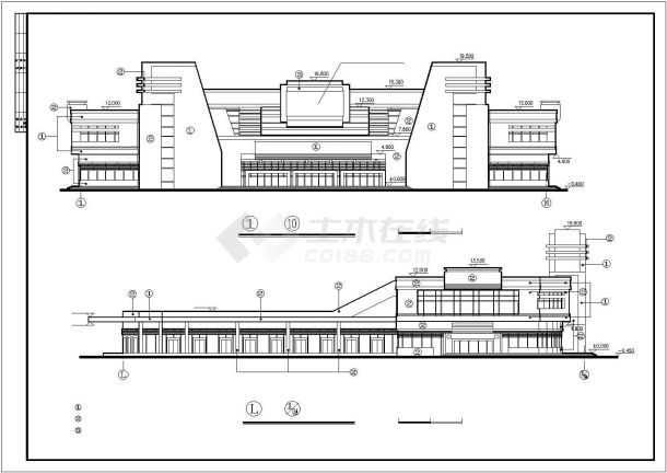 某汽车客运站建筑方案设计施工CAD图纸-图二