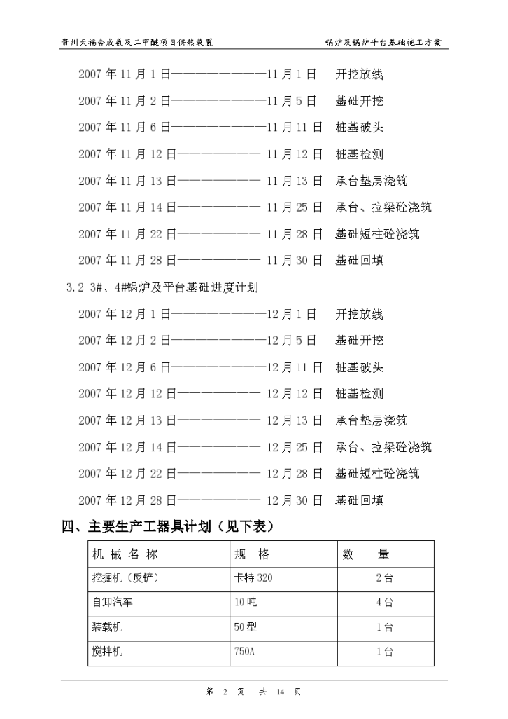 某市锅炉及锅炉平台基础施工组织方案-图二