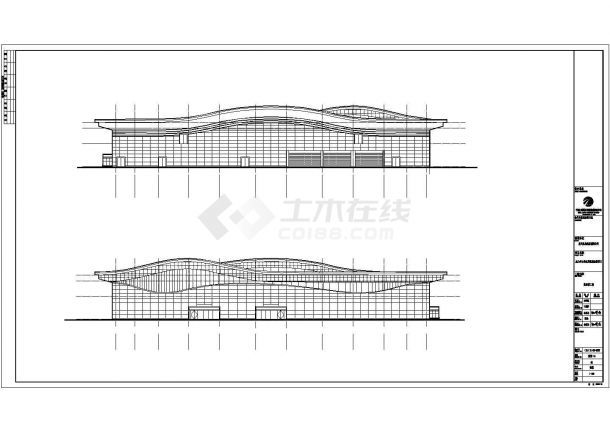 某航站楼办公楼建筑方案设计施工CAD图纸-图二
