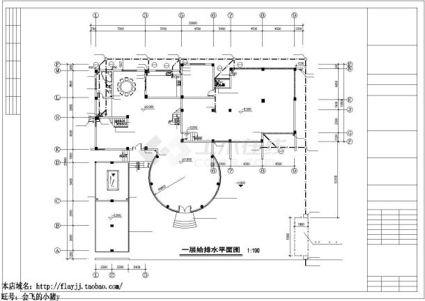 长29.9米 宽27.45米 3层单栋别墅给排水设计图-图一