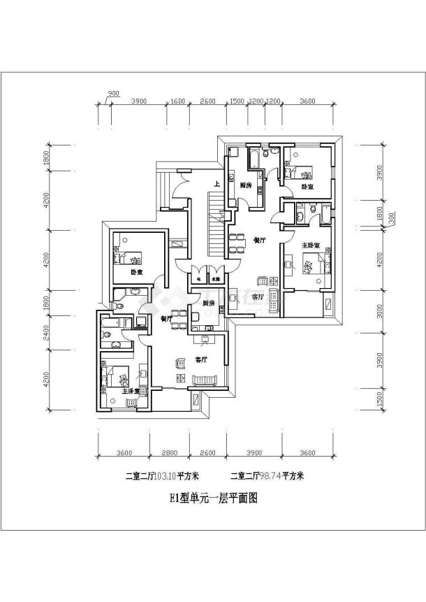 某日式二室二厅103平米CAD节点设计图-图一