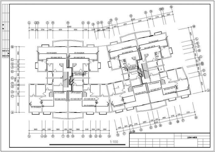某多层住宅建筑楼强弱电平面设计cad图纸_图1
