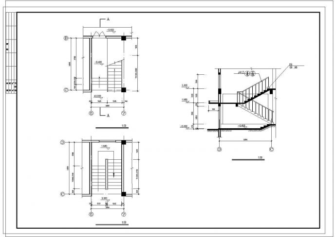 办公楼设计_某地3层办公楼建筑CAD设计施工图纸_图1