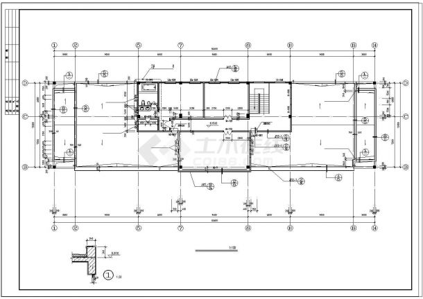 办公楼设计_某地3层办公楼建筑CAD设计施工图纸-图二
