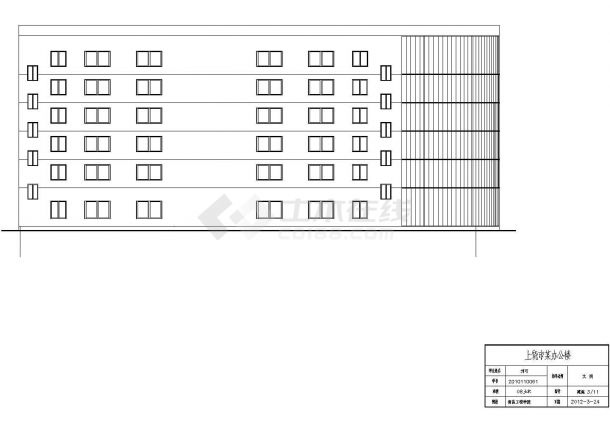 5810平米六层钢框架结构办公楼设计cad图，含设计说明-图一