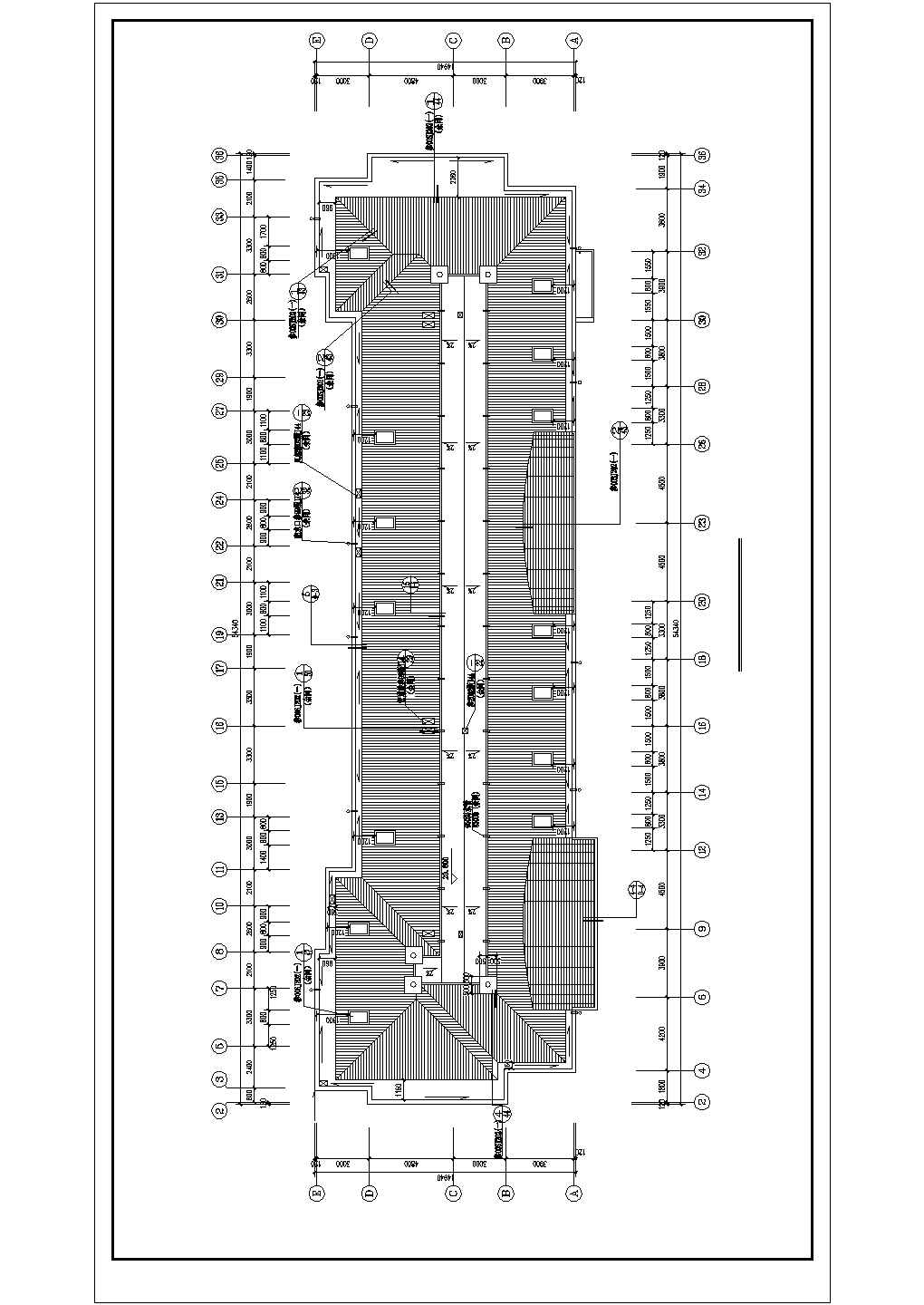 六层三单元阁楼4264平米不对称户型住宅施工设计图（含楼梯门窗大样）