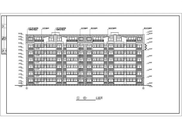 某地6层2单元每单元3户住宅楼全套施工设计cad图-图一