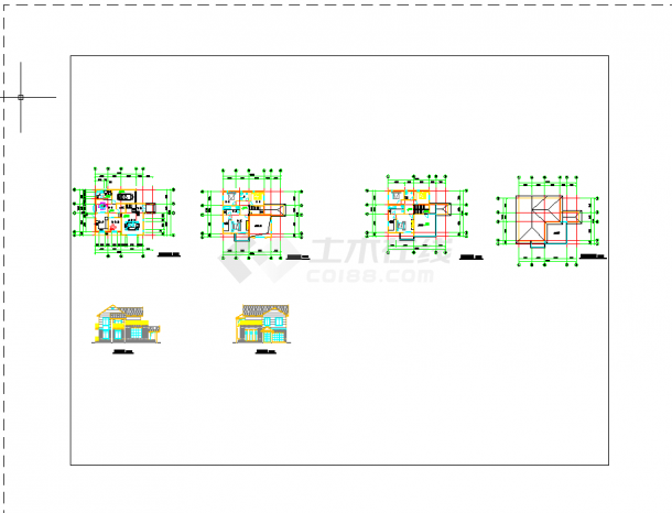 某地两层自建别墅建筑设计CAD方案图-图一