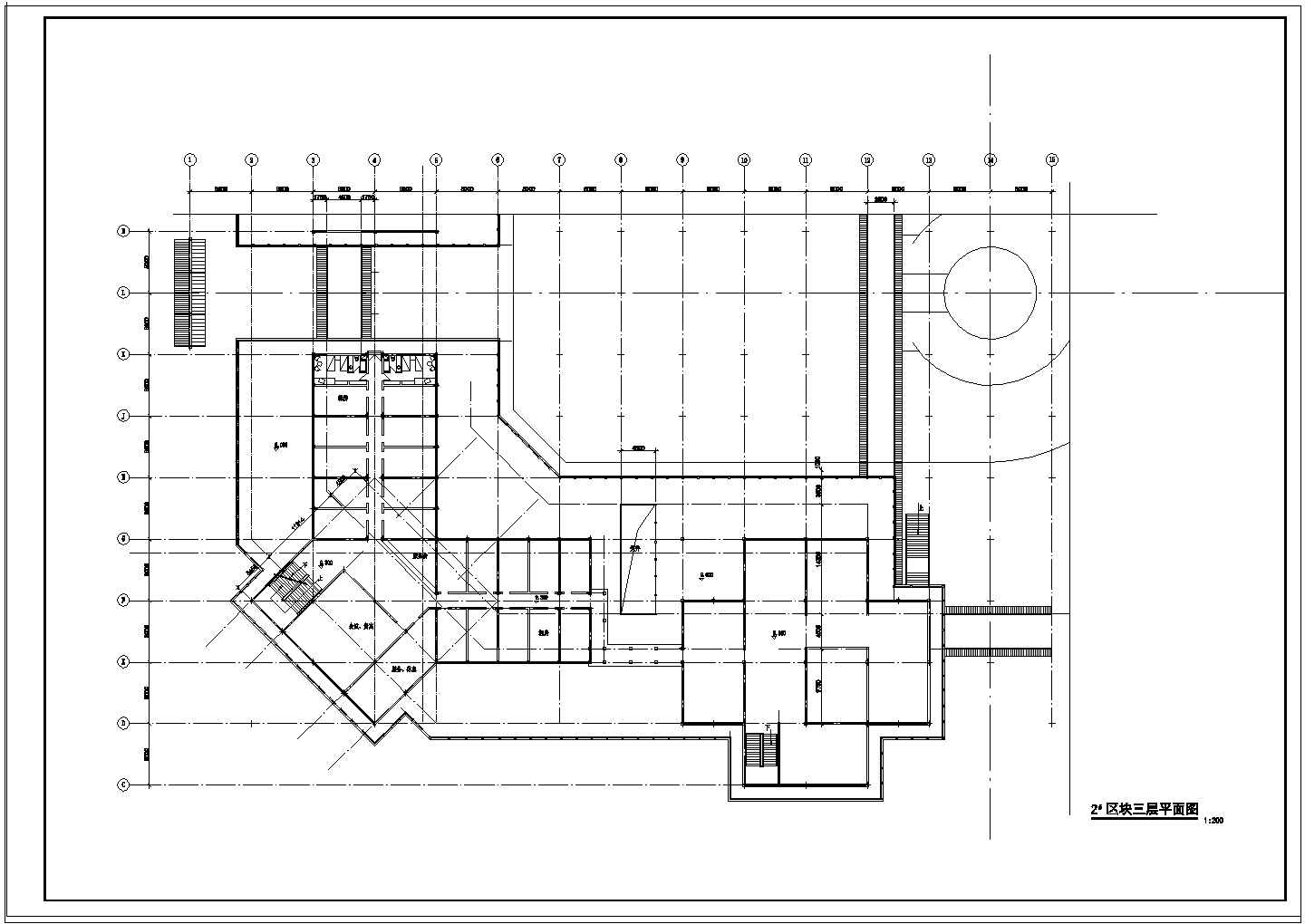 某大型娱乐中心CAD综合楼建筑设计施工图纸