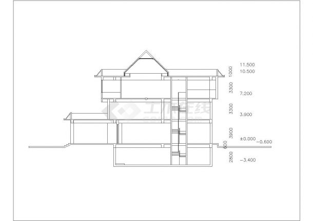 某新式别墅CAD构造全套详细设计图-图一