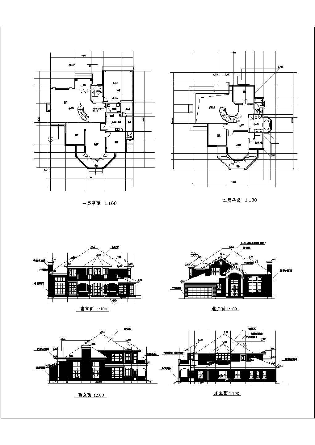 某杭州别墅CAD全套完整大样设计方案