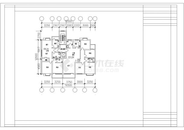 某120至140平米CAD施工户型【1梯2户每户120至130平米2个 130至140平米3个】-图二
