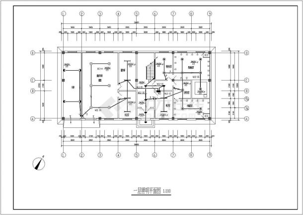 电气设计_某地两层宿舍楼电气设计CAD图-图一
