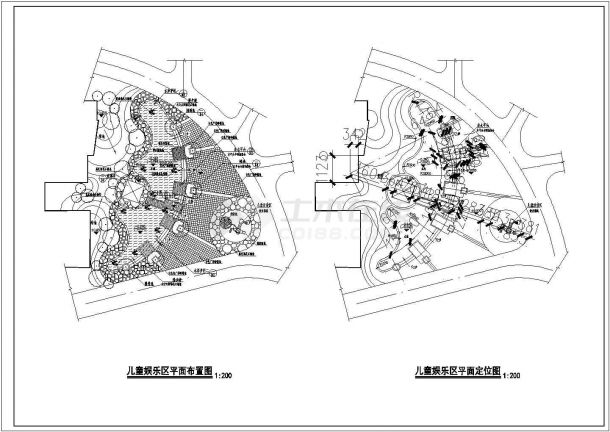 阳光花园小区全套景观施工设计cad图(含儿童娱乐区平面布置图)-图一