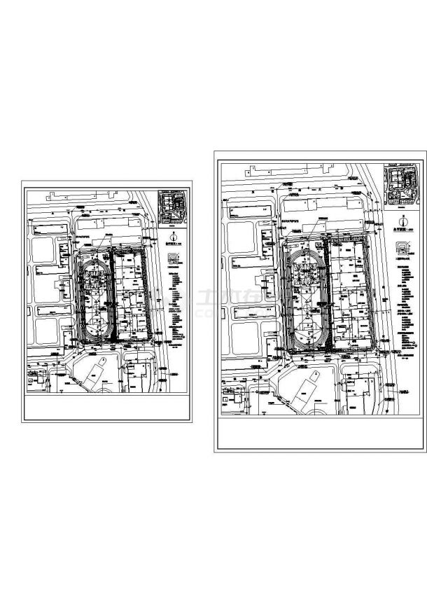 阜阳市合阳路第二实验中学校区总平面规划设计CAD图纸-图一