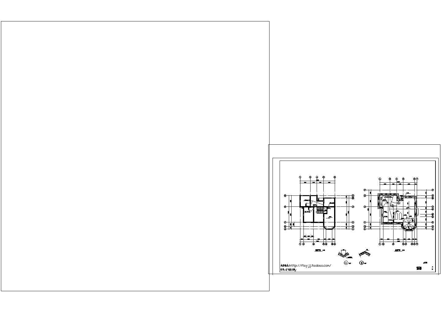 2+1阁楼层欧式别墅建筑施工图CAD图纸设计【平立剖 楼梯平面 节点大样 目录】