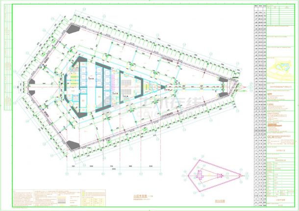 某知名大厦23层建筑平面图-图一