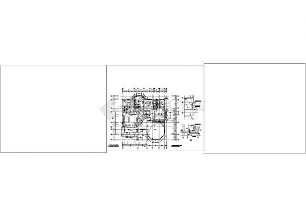 某二层钢结构别墅建筑施工图CAD图纸设计-图二