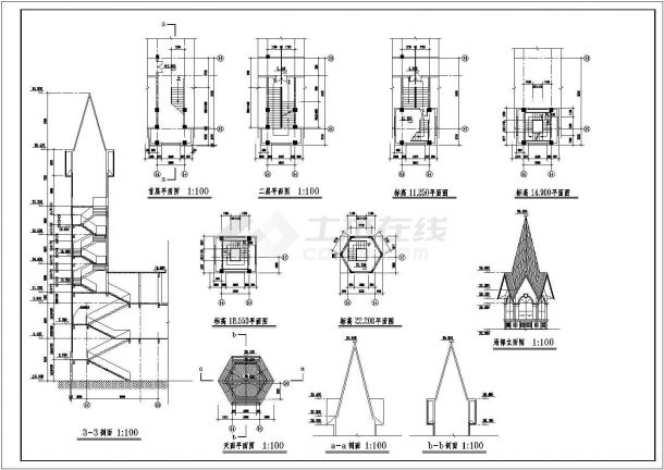 某小区居民高级会所建筑全套方案设计施工CAD图纸-图二