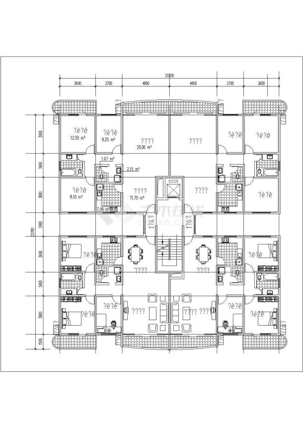 某商业现代住宅大楼建筑全套方案设计施工CAD图集-图二