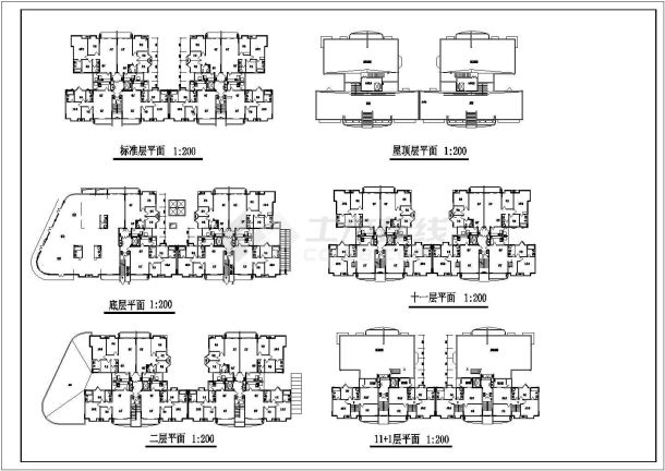 某小高层住宅CAD建筑施工设计图纸-图二