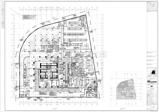 升龙环球大厦-E-402地下一层动力平面CAD图-图一