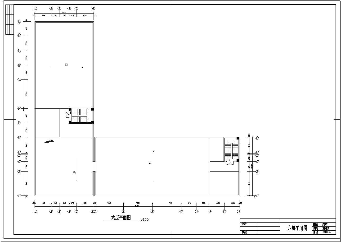 办公楼设计_杭州某六层小型办公楼建筑方案cad设计施工图纸