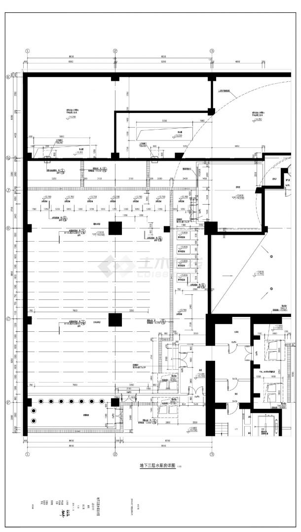 太子广场-地下三层平时平面及详图CAD图-图一