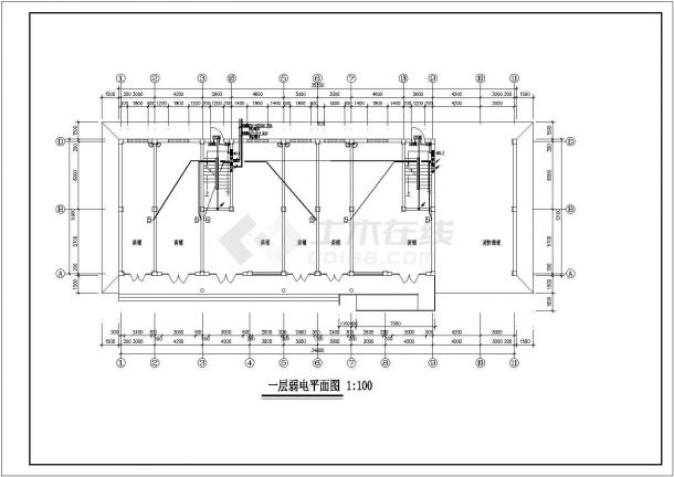 某六层框架结构住宅楼配电（三级负荷，TN-C-S系统）设计cad全套电气施工图（含设计说明，含弱电设计）-图二