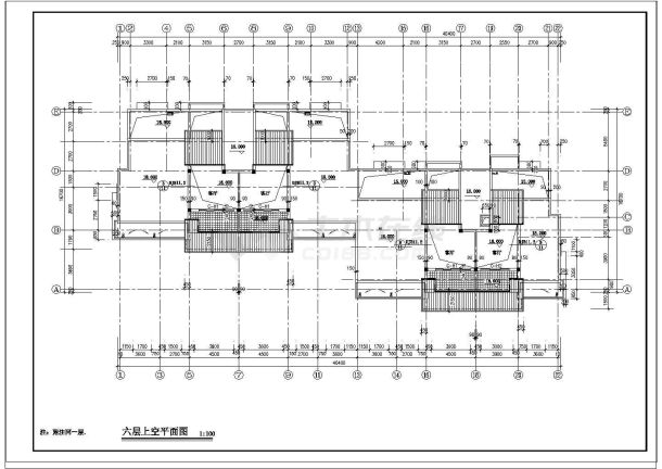 南方坡顶多层住宅楼建筑设计cad施工图-图一