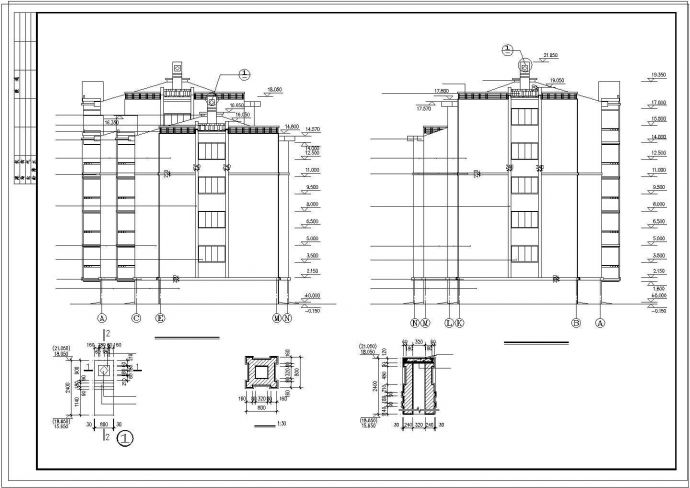 一套砖混住宅楼cad建筑设计施工图(完整版)_图1